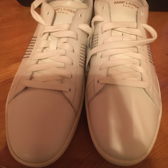 Saint Laurent SL/01 studded white low-tops. Size 13.5 US. Authentic. Worn twice. - Picture 2 of 3